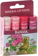 badger - variety pack of mineral lip tints, moisturizing lip balm with sheer color, natural lip balm with color, tinted lip balm set, lip stain, pink lip tint, 0.15 oz (4 pack) logo