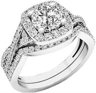 💍 dazzlingrock collection 2.55 carat (ctw) 10k gold round cut cz ladies halo engagement ring set 2.5 ct logo