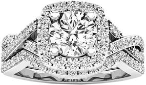 img 3 attached to 💍 Dazzlingrock Collection 2.55 Carat (Ctw) 10K Gold Round Cut CZ Ladies Halo Engagement Ring Set 2.5 CT