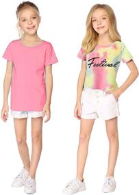 img 3 attached to 👚 Arshiner Short Sleeve Girls' Cotton Clothing: Stylish and Comfortable Attire for Girls