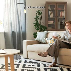 img 1 attached to 🔦 MOFFE Industrial Floor Lamp - 64" Tall Metal Standing Lamp for Bedroom and Living Room - Modern Minimalist Design with Foot Switch - E26 Socket(Nickle)