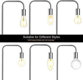 img 2 attached to 🔦 MOFFE Industrial Floor Lamp - 64" Tall Metal Standing Lamp for Bedroom and Living Room - Modern Minimalist Design with Foot Switch - E26 Socket(Nickle)
