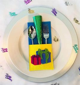 img 1 attached to 🎉 8 Pack Birthday Table Decor Silverware Holders: Vibrant & Festive Party Decorations for a Fun-Filled Celebration