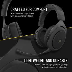 img 1 attached to 🎧 Corsair HS70 Pro Беспроводная игровая гарнитура: наушники с звуком 7.1 Surround Sound для ПК, MacOS, PS5, PS4 - сертифицированы Discord - углерод.