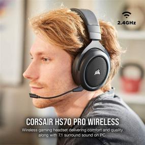 img 3 attached to 🎧 Corsair HS70 Pro Беспроводная игровая гарнитура: наушники с звуком 7.1 Surround Sound для ПК, MacOS, PS5, PS4 - сертифицированы Discord - углерод.