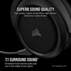 img 2 attached to 🎧 Corsair HS70 Pro Беспроводная игровая гарнитура: наушники с звуком 7.1 Surround Sound для ПК, MacOS, PS5, PS4 - сертифицированы Discord - углерод.