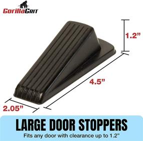 img 3 attached to 🚪 Black Rubber Door Stop Wedges - Heavy Duty Large Flexible Door Holders, 4 Pack - Non Marking Anti Slip Jammers