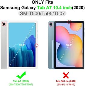 img 3 attached to 🔵 Shockproof Case for Samsung Galaxy Tab A7 10.4 2020 Model (SM-T500/T505/T507) with Screen Protector - 360° Rotating Kickstand, Rugged Heavy Duty Hybrid Cover + Hand Shoulder Strap - Blue