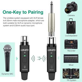 img 3 attached to 🎤 Wireless XLR Microphone System by LEKATO - 2.4GHz Transmitter and Receiver for Dynamic Microphones, Audio Mixers, and PA Systems with Rechargeable Wireless XLR Transmitter Receiver Adapter