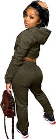 img 2 attached to 💃 Stylish & Comfortable Akmipoem Women's 2 Piece Jogging Suits: Sexy Crop Hoodie & Bodycon Pants Sets