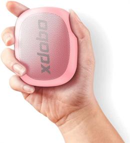 img 4 attached to Portable Bluetooth Speaker XDOBO Wireless Waterproof Mini Travel Speaker With Power Bank Outdoor Bluetooth Shower Speaker HD Sound Stereo IPX6 For Sports Pool Beach Hiking Camping (Pink)