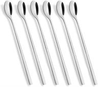 aoosy long handle spoon set - premium 9-inch stainless steel coffee stirrers and ice tea spoons, ideal for cocktail mixing, milkshakes and cold drinks - set of 6 logo