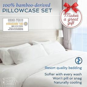 img 3 attached to 🛏 Hotel Sheets Direct Cooling Pillowcase Set – 2 Queen/Standard Bamboo Derived Covers – 20 x 30 Inch – White