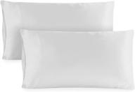 🛏 hotel sheets direct cooling pillowcase set – 2 queen/standard bamboo derived covers – 20 x 30 inch – white logo