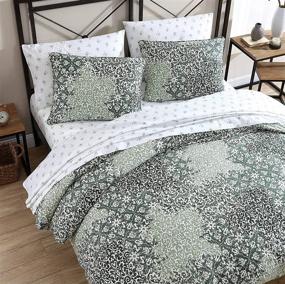 img 2 attached to 🏰 Luxurious Stone Cottage Abingdon Comforter Set: King Size in Elegant Dark Green - Exquisite Bedding for Supreme Comfort