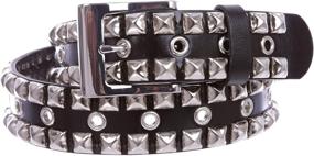 img 4 attached to Edgy Style Defining: Snap On Punk Rock 🌟 Silver Star Studded Grommets Full Grain Leather Jean Belt