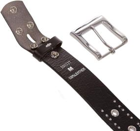 img 2 attached to Edgy Style Defining: Snap On Punk Rock 🌟 Silver Star Studded Grommets Full Grain Leather Jean Belt