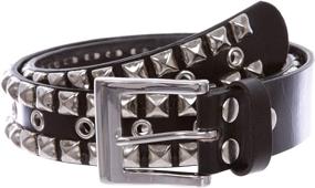 img 3 attached to Edgy Style Defining: Snap On Punk Rock 🌟 Silver Star Studded Grommets Full Grain Leather Jean Belt