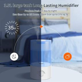 img 1 attached to 🌬️ Gocheer 3.5L Cool Mist Humidifier: Whisper Quiet, Filter Free, Adjustable Mist Output for Bedroom, Baby Room and Home