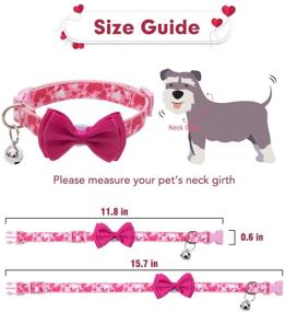 img 3 attached to 🐶 PUPTECK Spring Dog Collar with Bell - Adjustable Cute Puppy Collar with Removable Bowtie - Romantic Heart and Rose Pattern Design - Sweet Gift for Small Dogs, Cats, and Pets