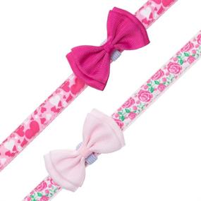 img 1 attached to 🐶 PUPTECK Spring Dog Collar with Bell - Adjustable Cute Puppy Collar with Removable Bowtie - Romantic Heart and Rose Pattern Design - Sweet Gift for Small Dogs, Cats, and Pets