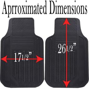 img 1 attached to 🚗 U.A.A. INC. Chevy Chevrolet Elite Style 2pc Front Black Rubber Universal Car Truck Floor Mats Set: Durable and Versatile Protection for Your Vehicle