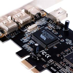 img 1 attached to 🔥 Карта ELIATER PCIe Firewire для Windows 10, контроллер IEEE 1394 PCI Express 4 порта (3x 6 Pin и 1x 4 Pin), адаптер Firewire 800 1394a для Windows 7, 8, Mac OS - включает низкопрофильную пластину и кабель.