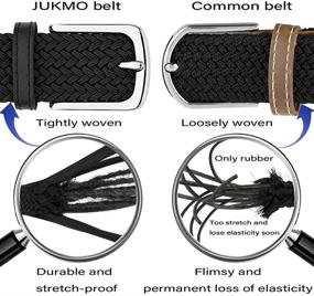 img 3 attached to 👖 Stylish & Functional: JUKMO Elastic Braided Stretch Medium Men's Belt Accessories