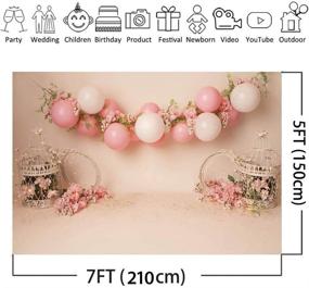 img 2 attached to 🎈 7x5ft Spring Floral Pink Balloons Birdcage Photo Background for Avezano Newborn Portrait Cake Smash Photography, 1st Birthday, Girl Birthday Dessert Table Banner