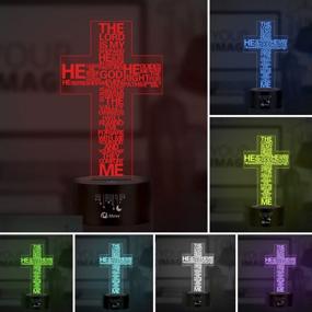 img 3 attached to 🙏 3D Jesus Cross Christ Optical Illusion Lamps - Rquite Touch Switch Home Decor Lights with 7 Color Change LED Desk Table Night Light - Perfect Christian Gift for Christmas Day