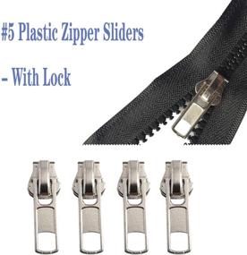 img 2 attached to 🔧 Meikeer Zipper Slider Repair Kit - 12 Pieces #5 Black, Bronze, and Silver Zipper Sliders for Metal, Plastic, and Nylon Coil Jacket Zippers: Zipper Pull Replacement Made Easy