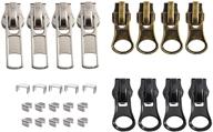 🔧 meikeer zipper slider repair kit - 12 pieces #5 black, bronze, and silver zipper sliders for metal, plastic, and nylon coil jacket zippers: zipper pull replacement made easy logo