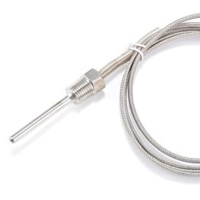 img 1 attached to 🌡️ Jaybva Waterproof K Type Grounded Thermocouple: High-Performance Temperature Sensor Probe for PID Controller - 2m Insulation Lead Shield Wire, NPT 1/4 inch Pipe Thread, 0~500℃ Range