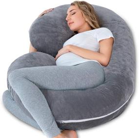 img 4 attached to INSEN 62in Pregnancy Pillow: Maternity Body Pillow for Tall Pregnant Women with Cover & Storage Bag