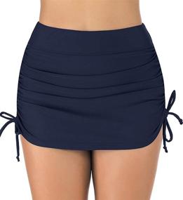 img 4 attached to 👙 Micosuza Women's Waisted Skirted Tankini: Fashionable Swimwear for Stylish Women