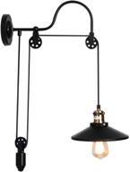 enhance your space with oyipro industrial wall sconces: adjustable pulley wheel gooseneck fixture with e26 socket логотип