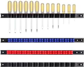 img 4 attached to 🔧 CASOMAN 4pcs Screwdriver and Wrench Organizer: Efficient Hand Tool Holder with Plastic Rail Hanger and Clips