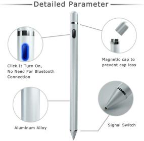 img 3 attached to Silver Stylus Pencil: High Sensitivity Active Stylus Pen for Apple, Android Tablet and Other Touch Screens - 1.5mm Precision Digital Stylus Pen