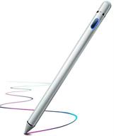 серебряный стилус-карандаш: активный стилус-ручка высокой чувствительности для планшетов apple, android и других сенсорных экранов - цифровой стилус-ручка с точностью 1,5 мм. логотип