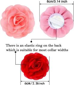 img 3 attached to 🐶 PET SHOW 6PCS Dog Collar Bows and Flowers: Pink Red Female Collar Embellishments for Girly Small to Medium Dogs - Perfect Accessories for Wedding, Birthday Party, and More!