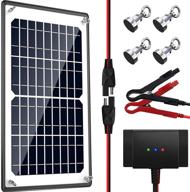 🔌 powoxi 12v 10w solar panel with magnetic charger maintainer for car rv motorcycle marine - built-in intelligent charge controller, waterproof trickle charger with alligator clip logo