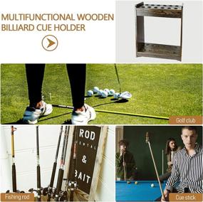 img 1 attached to 🎱 Fitlyiee 12 Pool Billiard Cue Rack Stand, Wooden Floor Cue Stick Organizer Fishing Rod Storage Rack