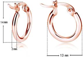 img 2 attached to 👂 Women's Girls' Small Clasp Hoop Earrings - Sterling Silver/Gold/Rose Gold/Silver Options