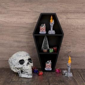 img 3 attached to 🏻 Ubrand Wall Decor Coffin Shelf: Spooky Gothic Home Decor - Black Floating Wooden Shelf for Wall or Table Top - Witchy Room Decor for Oddities and Curiosities