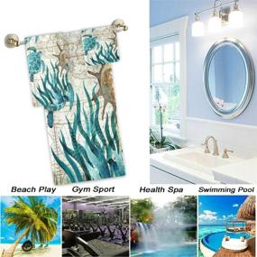 img 1 attached to Naanle Vintage Ocean Sea Turtles Starfish Map Soft Luxury Decorative Towel Set - 3 Piece (Bath Towel+Hand Towel+Washcloth) - Multipurpose for Bathroom, Hotel, Gym, Spa, Beach