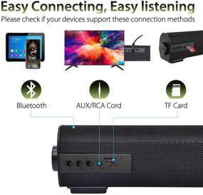 img 2 attached to Compact Soundbar for PC: Bluetooth, Wired & Wireless Stereo Speaker with Remote - Enhance Your Audio Experience for Phones, Tablets, Gaming, Computers