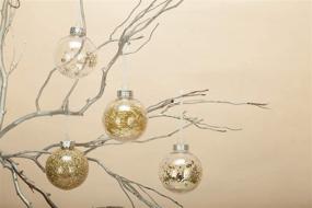 img 1 attached to Set of 24ct Clear Plastic Christmas Ball Ornaments - Shatterproof Xmas Baubles with Stuffed Delicate Decorations for Wedding, Thanksgiving, Party - 70mm Gold - AMS 2.76 Inches