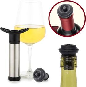 img 3 attached to 🍷 SDFSX Wine Stoppers Set: Stainless Steel Vacuum Pump & 4 Reusable Bottle Stoppers - Perfect Gifts for Wine Lovers