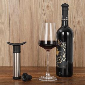 img 2 attached to 🍷 SDFSX Wine Stoppers Set: Stainless Steel Vacuum Pump & 4 Reusable Bottle Stoppers - Perfect Gifts for Wine Lovers