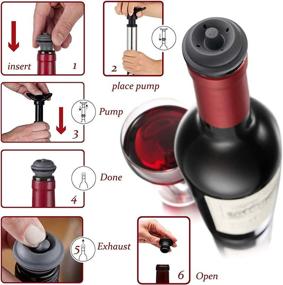 img 1 attached to 🍷 SDFSX Wine Stoppers Set: Stainless Steel Vacuum Pump & 4 Reusable Bottle Stoppers - Perfect Gifts for Wine Lovers